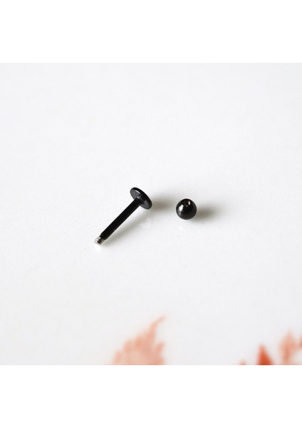 Cerrahi Çelik Top Piercing Tragus Helix Lob Conch Kııkırdak 8 mm Siyah Renk