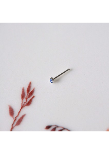 925 Ayar Gümüş Parlamet Mavi Taşlı Hızma Burun Piercing modelleri