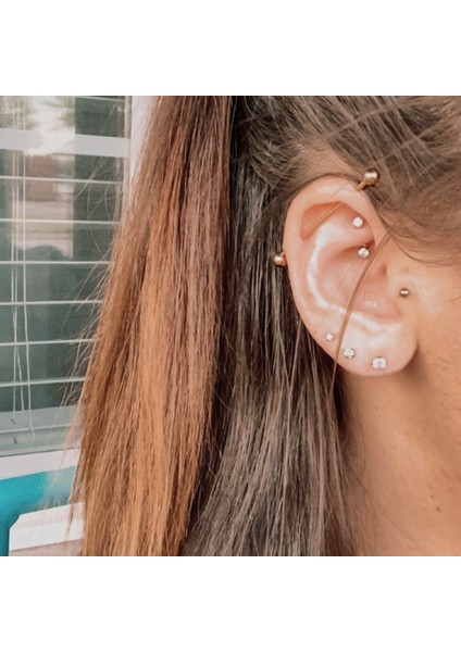 Cerrahi Çelik Industrial Piercing Köprü Piercing Gold Renk