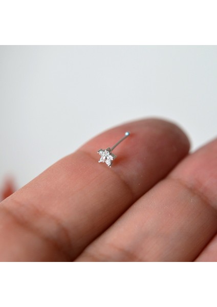 925 Ayar Gümüş Çiçek Hızma Burun Piercing