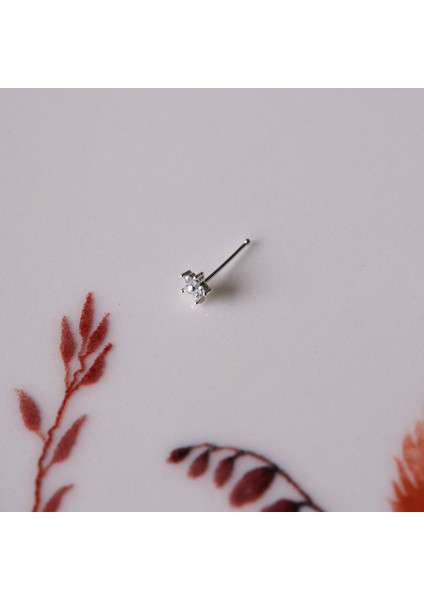 925 Ayar Gümüş Çiçek Hızma Burun Piercing