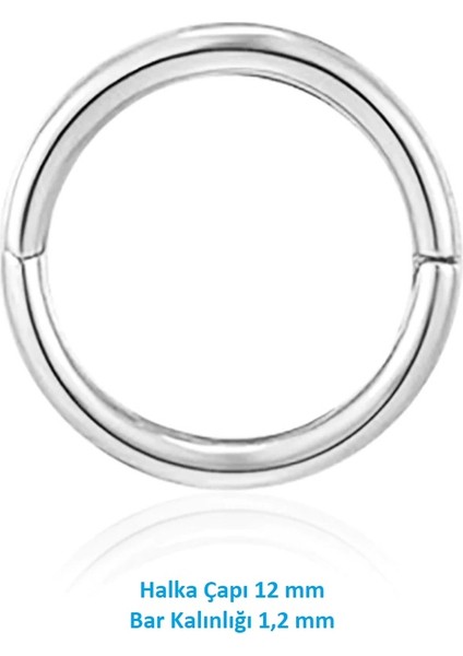 12 mm Silver Cerrahi Çelik Düz Halka Helix Piercing Lob Kıkırdak Rook Daith Conch fiyatları