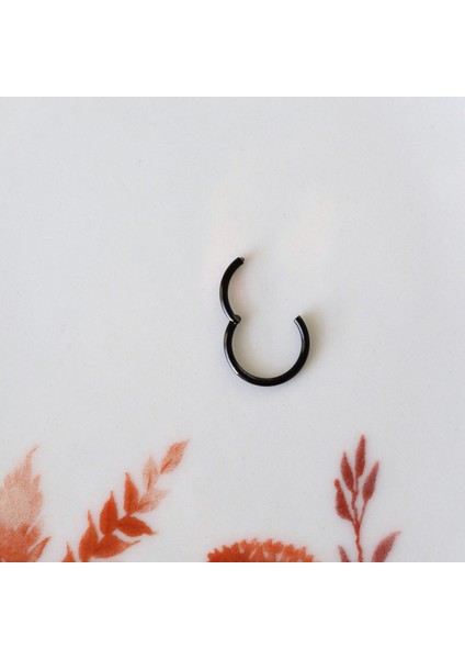 6 mm Siyah Cerrahi Çelik Düz Halka Tragus Piercing Helix Kıkırdak Rook Daith modelleri