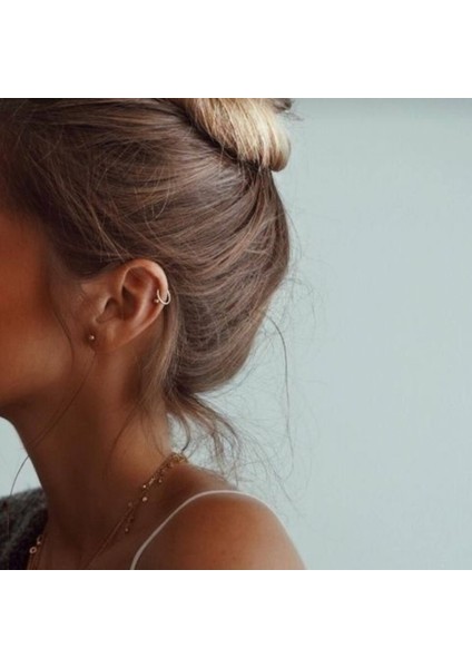 8 mm Gold Cerrahi Çelik Düz Halka Tragus Piercing Helix Kıkırdak Rook Daith Dudak Burun