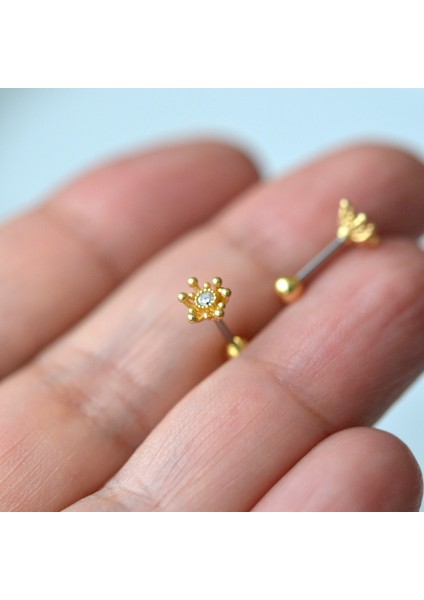 Zarif Çiçek Helix Piercing Kıkırdak Cerrahi Çelik Gold Renk fiyatları
