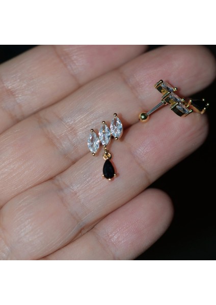 Taş Sallantılı Helix Piercing Kıkırdak Cerrahi Çelik Gold Renk fiyatları