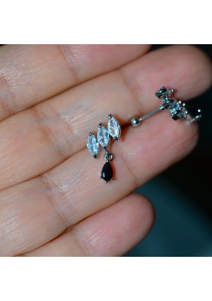 Taş Sallantılı Helix Piercing Kıkırdak Cerrahi Çelik Gümüş Renk fiyatları