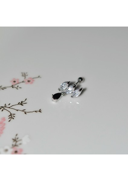 Taş Sallantılı Helix Piercing Kıkırdak Cerrahi Çelik Gümüş Renk modelleri