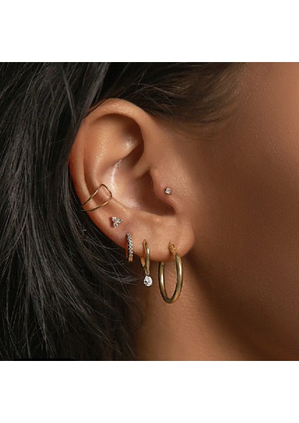 Cerrahi Çelik Mini Üçtaş Tragus Piercing Helix Kıkırdak Gold Renk indirimleri