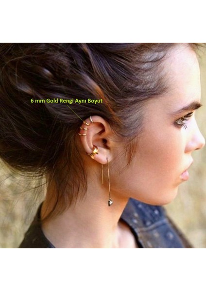 6 mm Hologram Cerrahi Çelik Düz Halka Tragus Piercing Helix Kıkırdak Rook Daith fiyatları