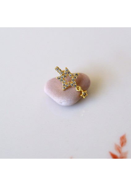 Cerrahi Çelik Yıldız Helix Piercing Kıkırdak Gold Renk modelleri