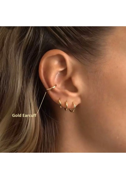 Günlük Kullanım Düz Earcuff Sıkıştırmalı Kıkırdak Küpesi