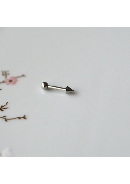 Cerrahi Çelik Sivri Uçlu Tragus Piercing Helix Kıkırdak 8 mm Gümüş Renk Arkası Toplu modelleri