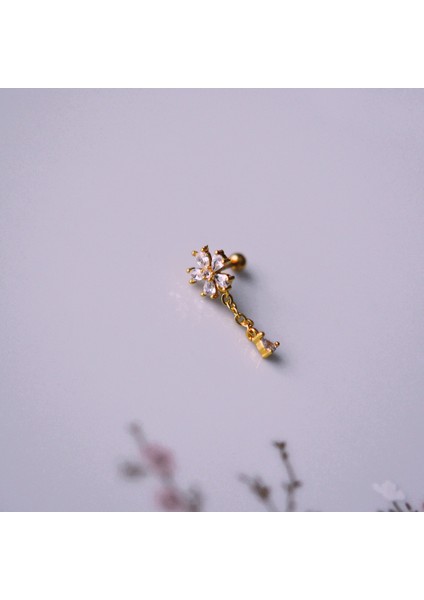 Cerrahi Çelik Zincir Sallantılı Çiçek Tragus Piercing Helix Kıkırdak Lob fırsatları