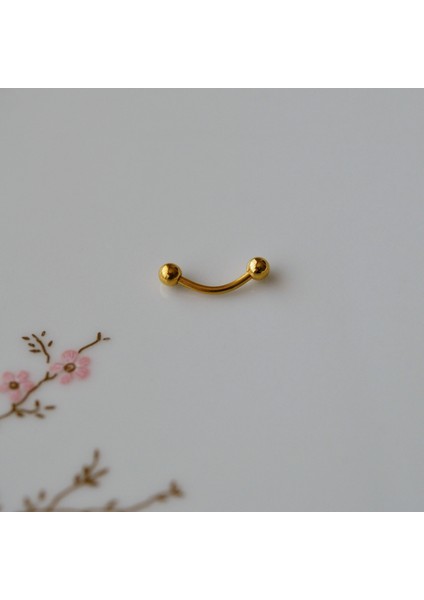 6 mm Cerrahi Çelik Gold Renkli Iki Ucu Top Piercing Tragus Helix Conch Lob Daith fiyatları