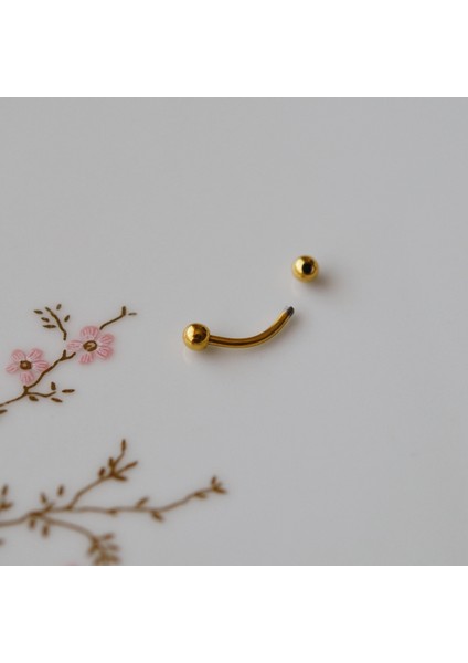 6 mm Cerrahi Çelik Gold Renkli Iki Ucu Top Piercing Tragus Helix Conch Lob Daith modelleri