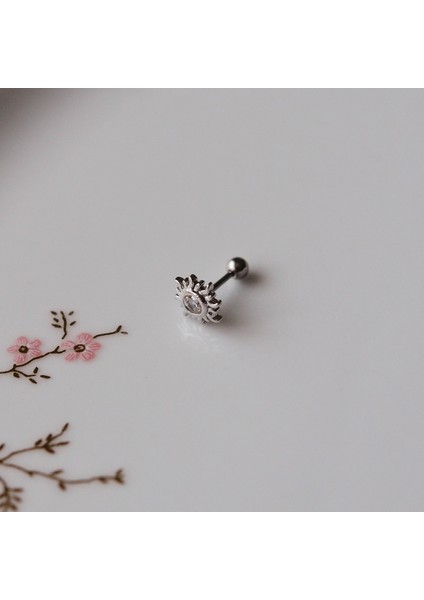 Güneş Model Helix Piercing Kıkırdak Cerrahi Çelik Gümüş Renk modelleri