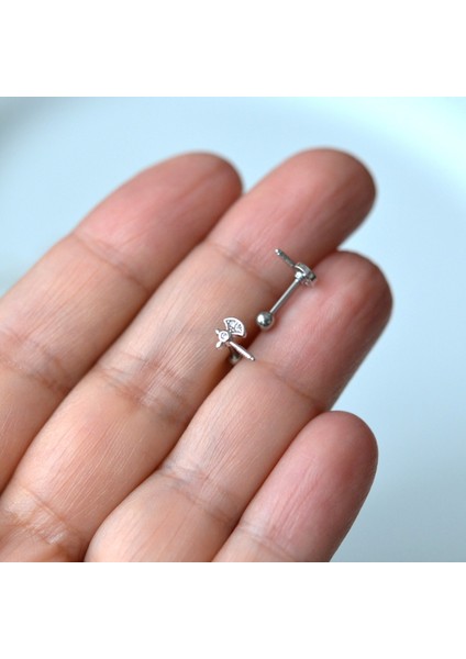 Mini Balta Helix Piercing Kıkırdak Cerrahi Çelik Gümüş Renk