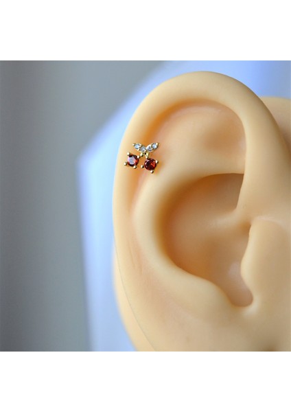 Gold Cerrahi Çelik Kiraz Piercing Helix Lob Kıkırdak Tragus