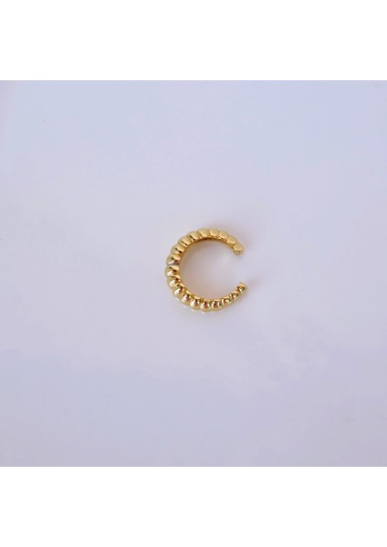 Gold Renk Deniz Kabuğu Model Earcuff Sıkıştırma Kıkırdak Küpe