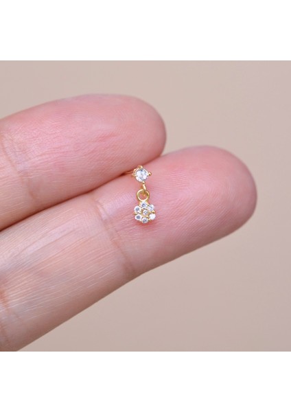 Gold Kaplama 925 Ayar Gümüş Çiçek Sallantılı Burun Hızma Piercing fiyatları