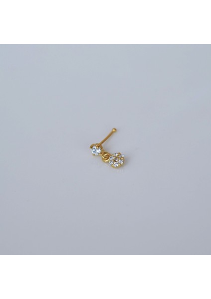 Gold Kaplama 925 Ayar Gümüş Çiçek Sallantılı Burun Hızma Piercing modelleri