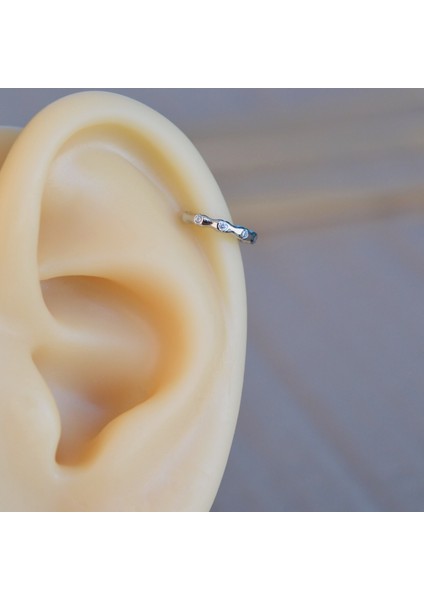 Silver Renk Cerrahi Çelik Ince Halka Tragus Piercing Helix Lob Kıkırdak