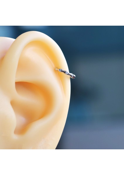 Silver Renk Cerrahi Çelik Ince Halka Tragus Piercing Helix Lob Kıkırdak fırsatları