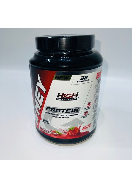 Whey Protein 960 gr Çilek Aromalı Protein Tozu 24 Gram Protein 32 Servis Shaker Hediyeli