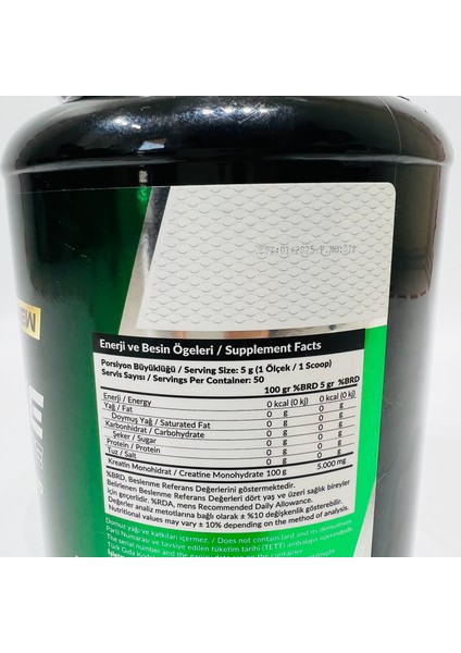 Nutrition Kreatin Monohidrat ( Creatine ) 250 gr 50 Servis Micronized Creatine Monohydrate fiyatları