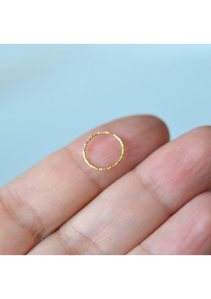 Gold Renk 925 Ayar Burgulu Gümüş Halka Hızma