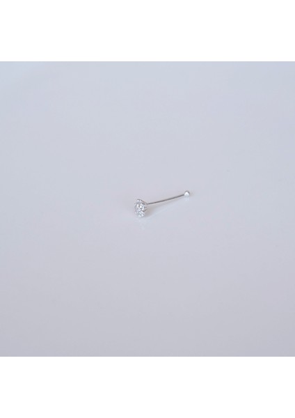 925 Ayar Tektaş Hızma Taşlı Burun Piercing 2 mm