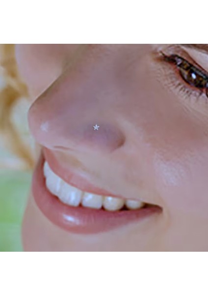 Cerrahi Çelik Silver Renk Çelik Yıldızlı Burun Piercing Yıldızlı Hızma