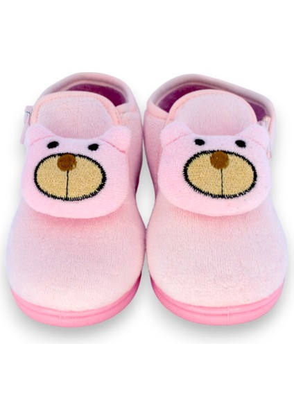 Pembe Ayıcık Aksesuarlı Fermuarlı Kadife Panduf fiyatları