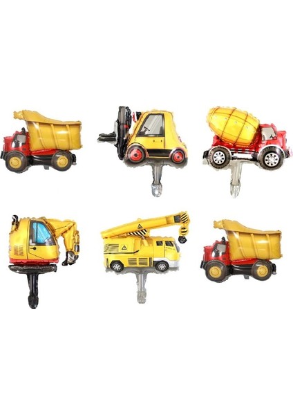 6 Lı Inşaat Folyo Balon 30 cm