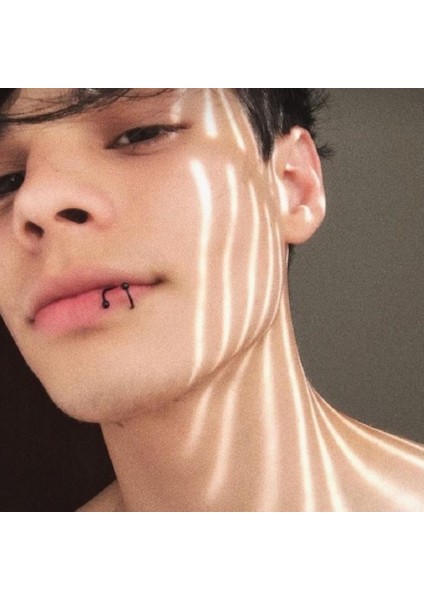 Siyah Renk Cerrahi Çelik Spiral Piercing Kulak Dudak Burun Kaş Kıvrımlı Piercing modelleri