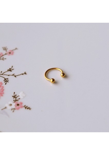 Gold Renk Cerrahi Çelik Toplu Piercing 10 mm Helix Lob Conch Daith