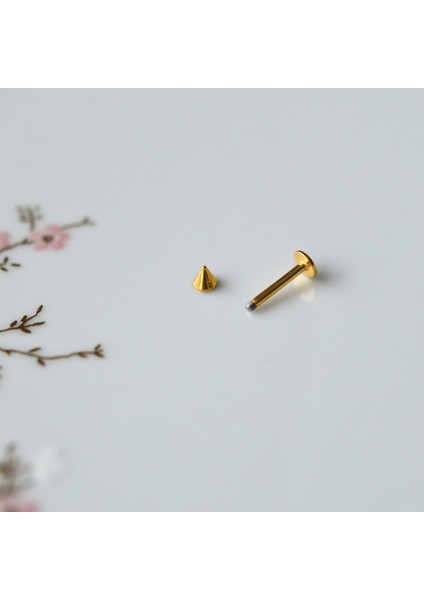 Cerrahi Çelik Sivri Uçlu Tragus Piercing Helix Kıkırdak 8 mm Gold Renk fırsatları