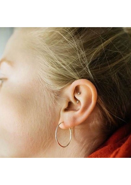 6 mm Cerrahi Çelik Gümüş Renkli Iki Ucu Top Piercing Tragus Helix Conch Lob Daith