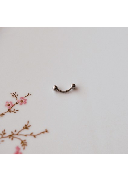 6 mm Cerrahi Çelik Gümüş Renkli Iki Ucu Top Piercing Tragus Helix Conch Lob Daith fiyatları