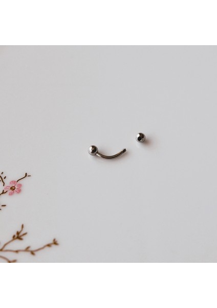6 mm Cerrahi Çelik Gümüş Renkli Iki Ucu Top Piercing Tragus Helix Conch Lob Daith modelleri