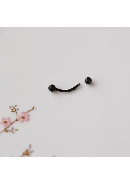 8 mm Cerrahi Çelik Siyah Renkli Iki Ucu Top Piercing Tragus Helix Conch Lob Daith fiyatları