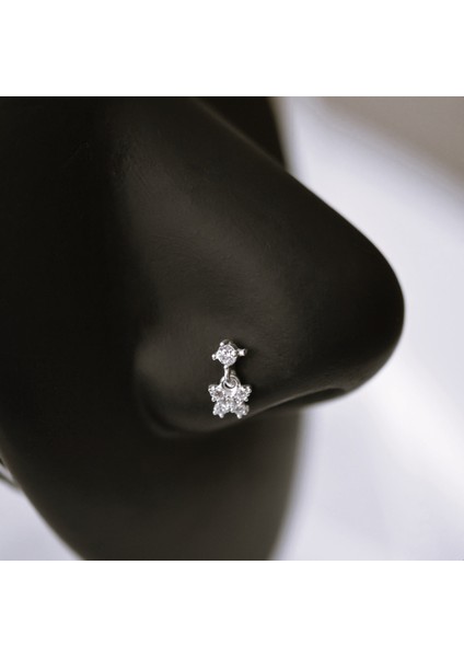 925 Ayar Gümüş Kelebek Sallantılı Hızma Kelebekli Burun Hızma Piercing