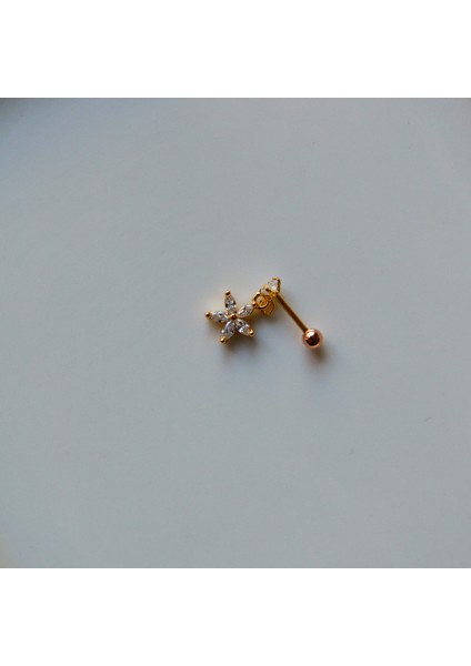 Cerrahi Çelik Çiçek Sallantılı Piercing Helix Kıkırdak Gold Renk fiyatları