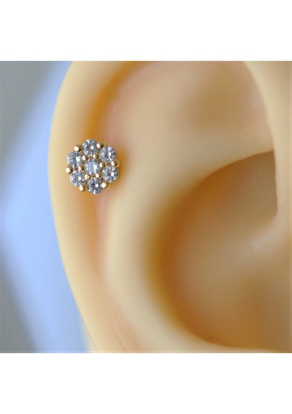 Gold Cerrahi Çelik Çiçek Piercing Helix Lob Kıkırdak Tragus fiyatları