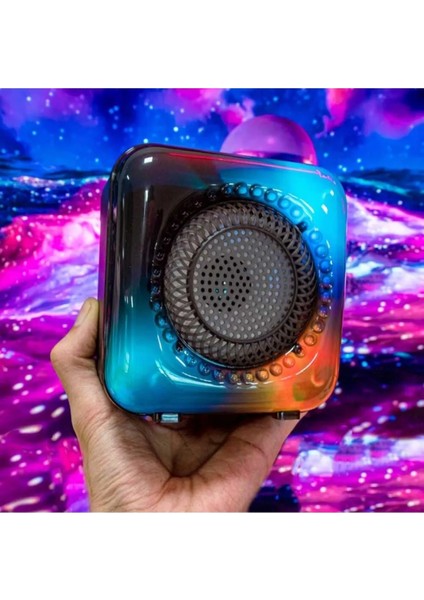 Işıklı Bluetooth Hoparlör Kablosuz Ses Bombası Yüksek Ses Speaker Radyolu Rgb