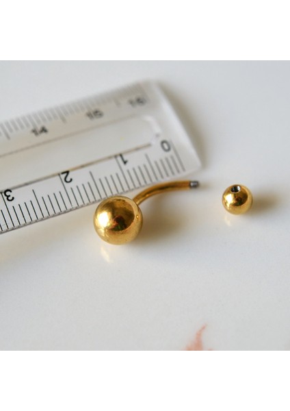 Cerrahi Çelik Ucu Toplu Göbek Piercingi Gold Renkli fiyatları