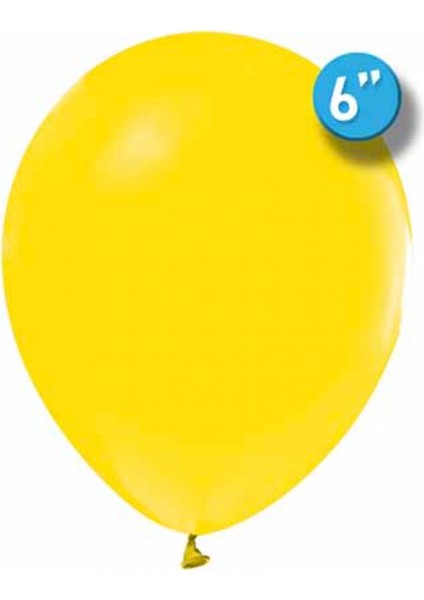 100 Lü Balon Pastel Sarı 6 Inc