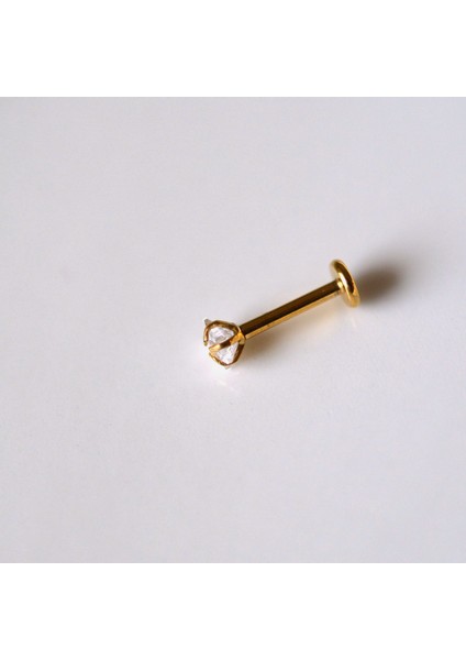 Cerrahi Çelik Yıldız Taşlı Piercing Tragus Helix Kıkırdak Conch 8 mm Gold Renk fırsatları