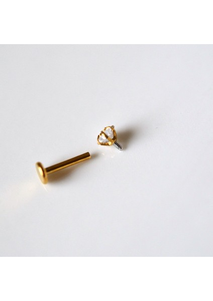 Cerrahi Çelik Yıldız Taşlı Piercing Tragus Helix Kıkırdak Conch 8 mm Gold Renk indirimleri